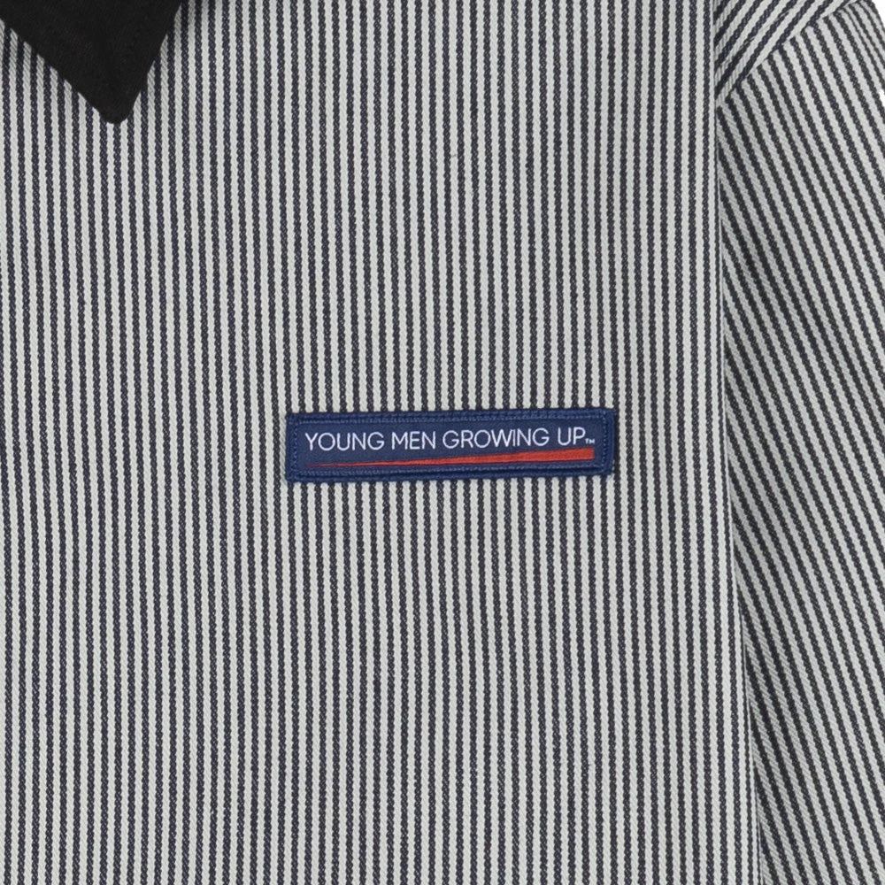 Stay Hungry YMGU Navy Logo Polo Candy Stripe - Image 3