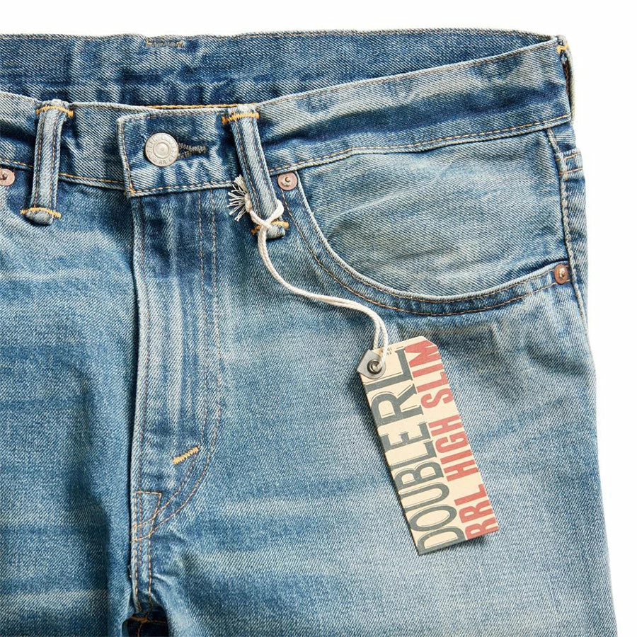 RRL By Ralph Lauren High Slim Fit Selvedge Jean Colloway Wash - Image 3