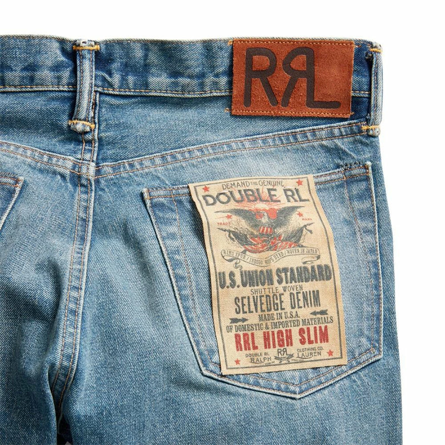 RRL By Ralph Lauren High Slim Fit Selvedge Jean Colloway Wash - Image 4