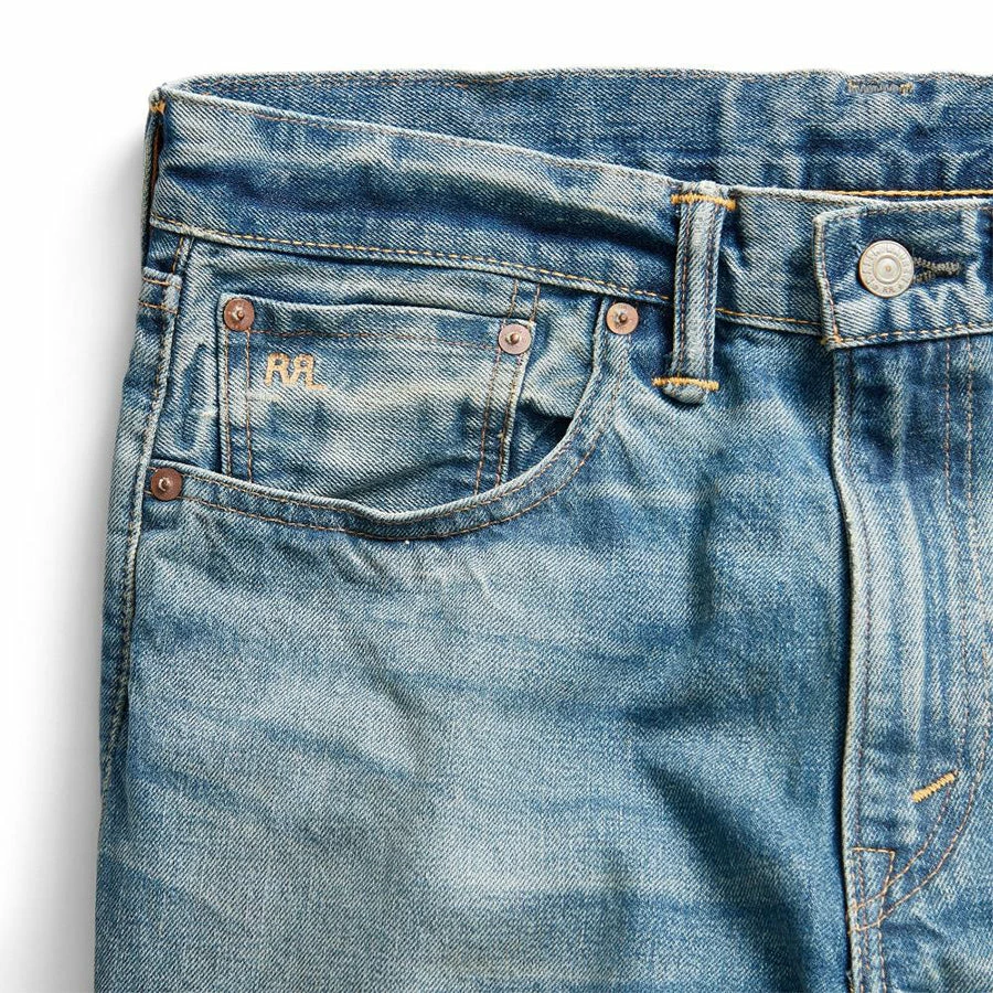 RRL By Ralph Lauren High Slim Fit Selvedge Jean Colloway Wash - Image 5