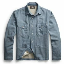 RRL By Ralph Lauren Linen Cotton Twill Overshirt Indigo