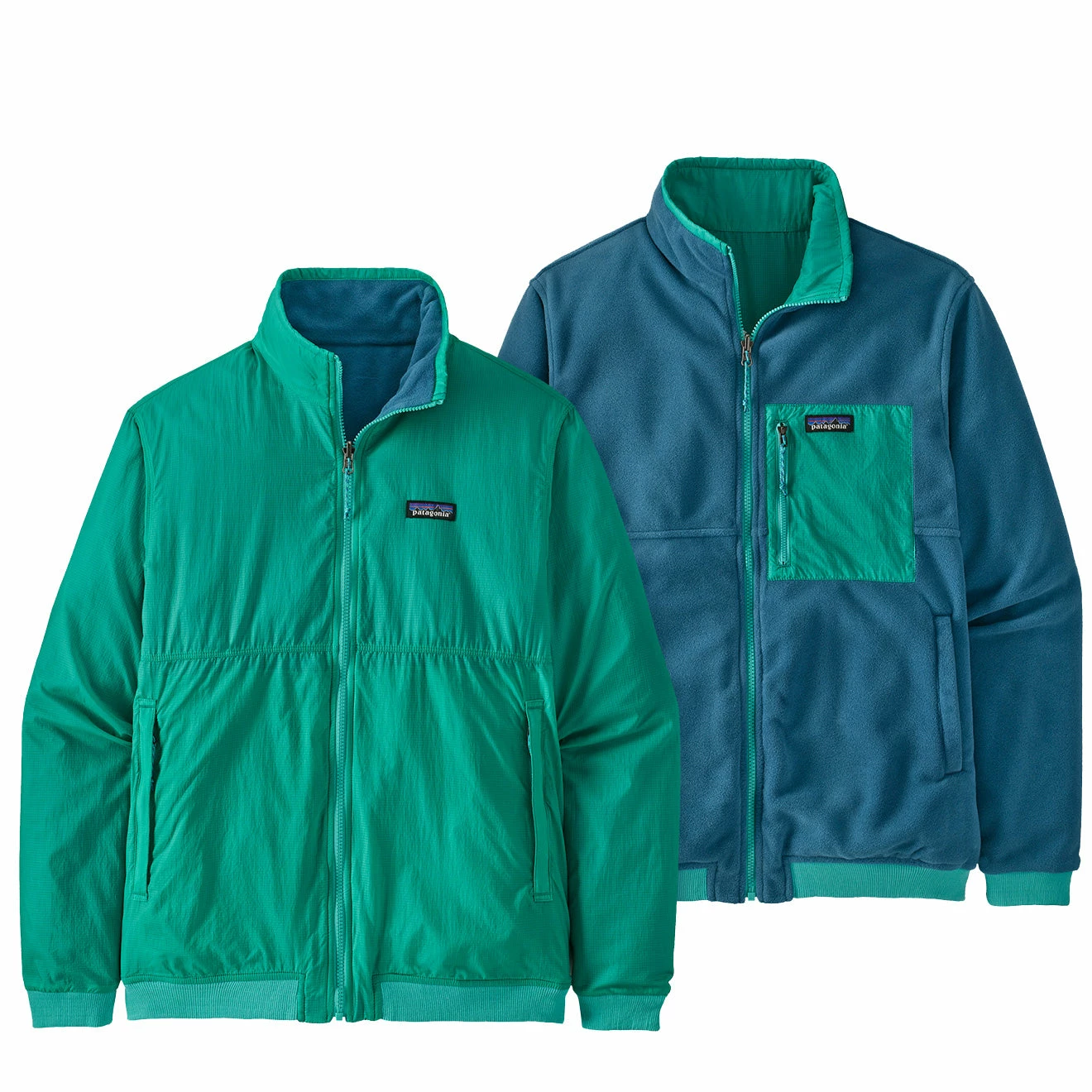 Patagonia Reversible Shelled Microdini Fleece Jacket Fresh Teal - Image 2