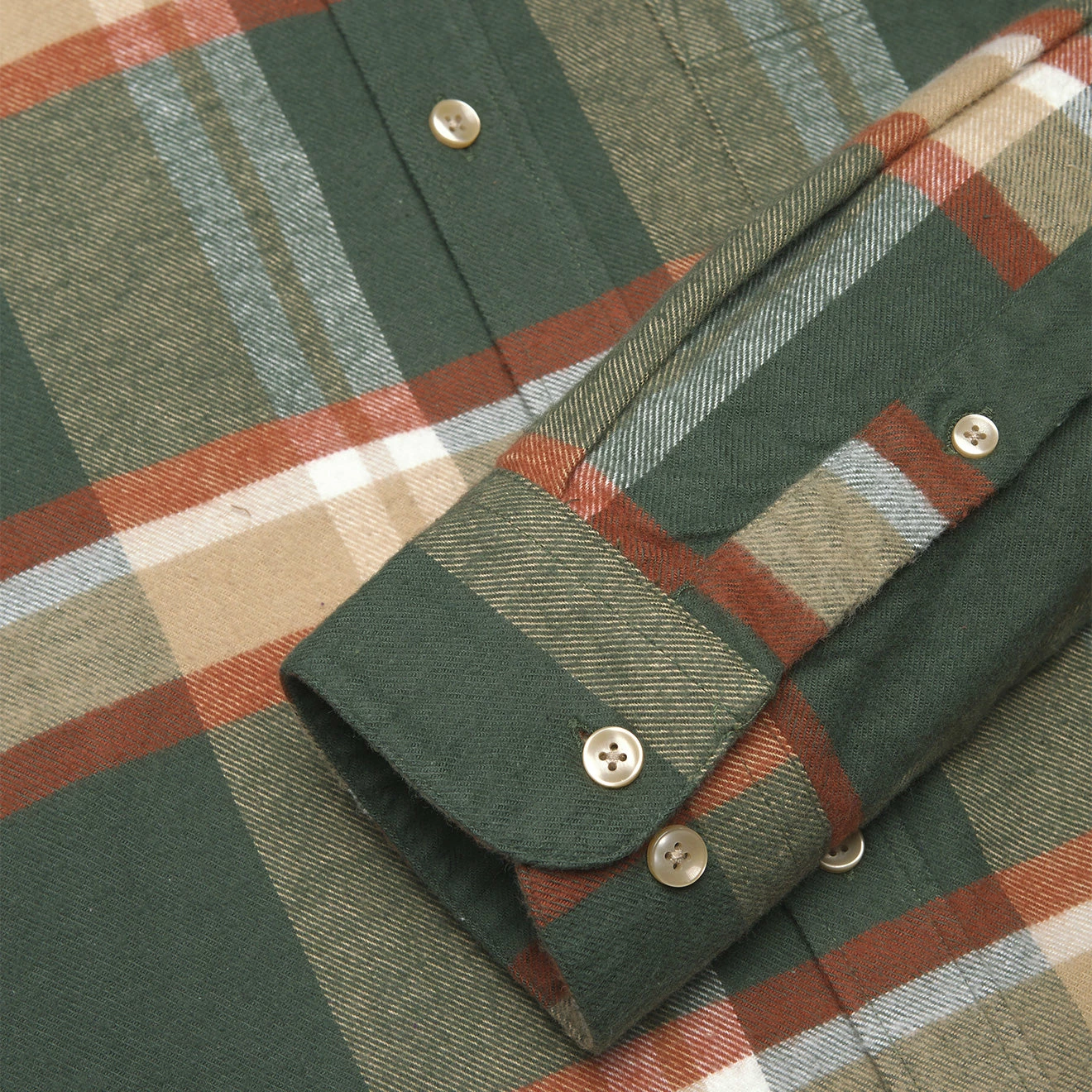 Portuguese Flannel Farm Shirt Green / Orange - Image 3