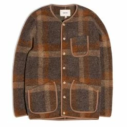 Kestin Neist Wool Cardigan Rust Check