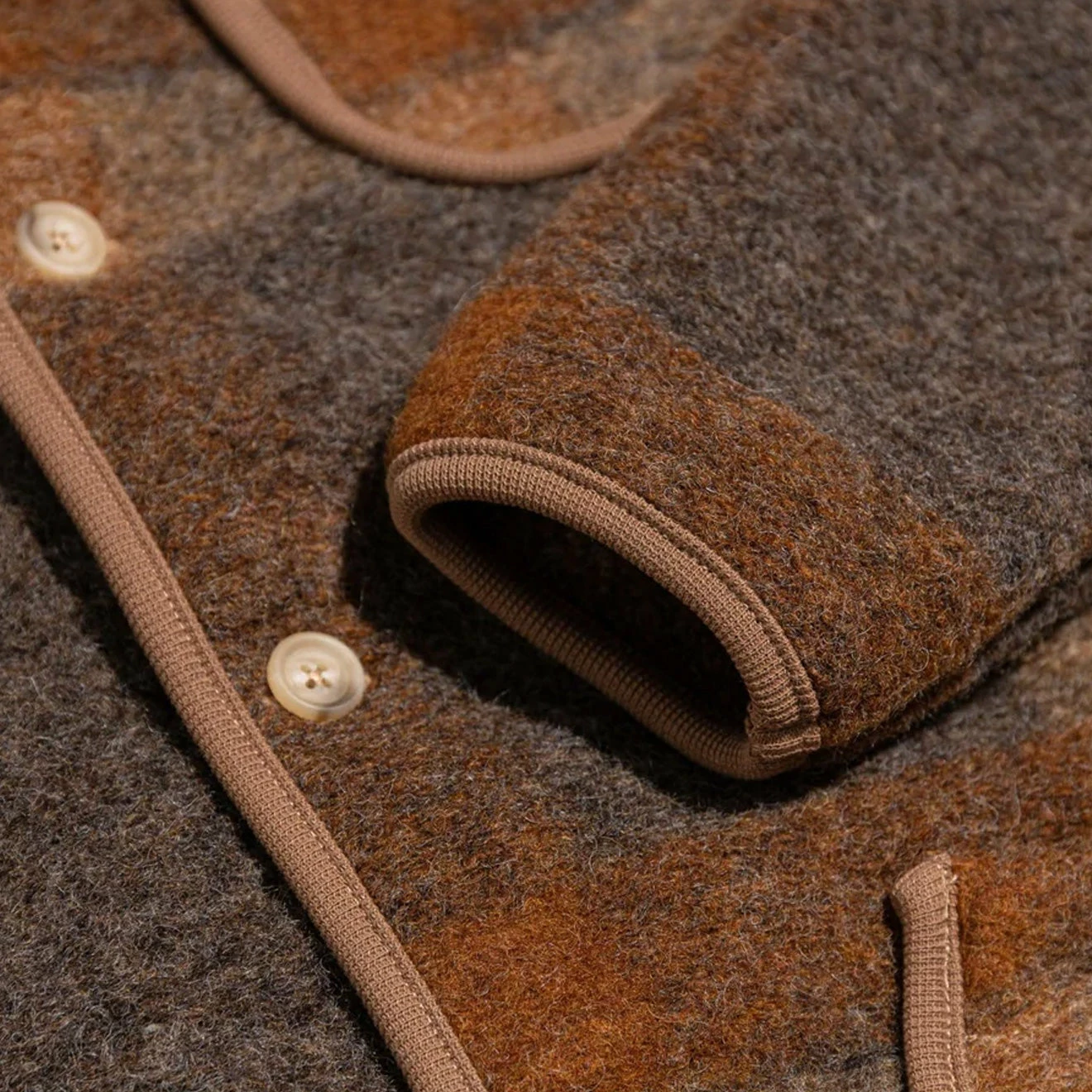 Kestin Neist Wool Cardigan Rust Check - Image 2