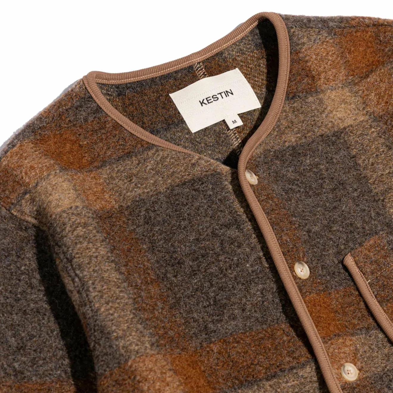 Kestin Neist Wool Cardigan Rust Check - Image 3