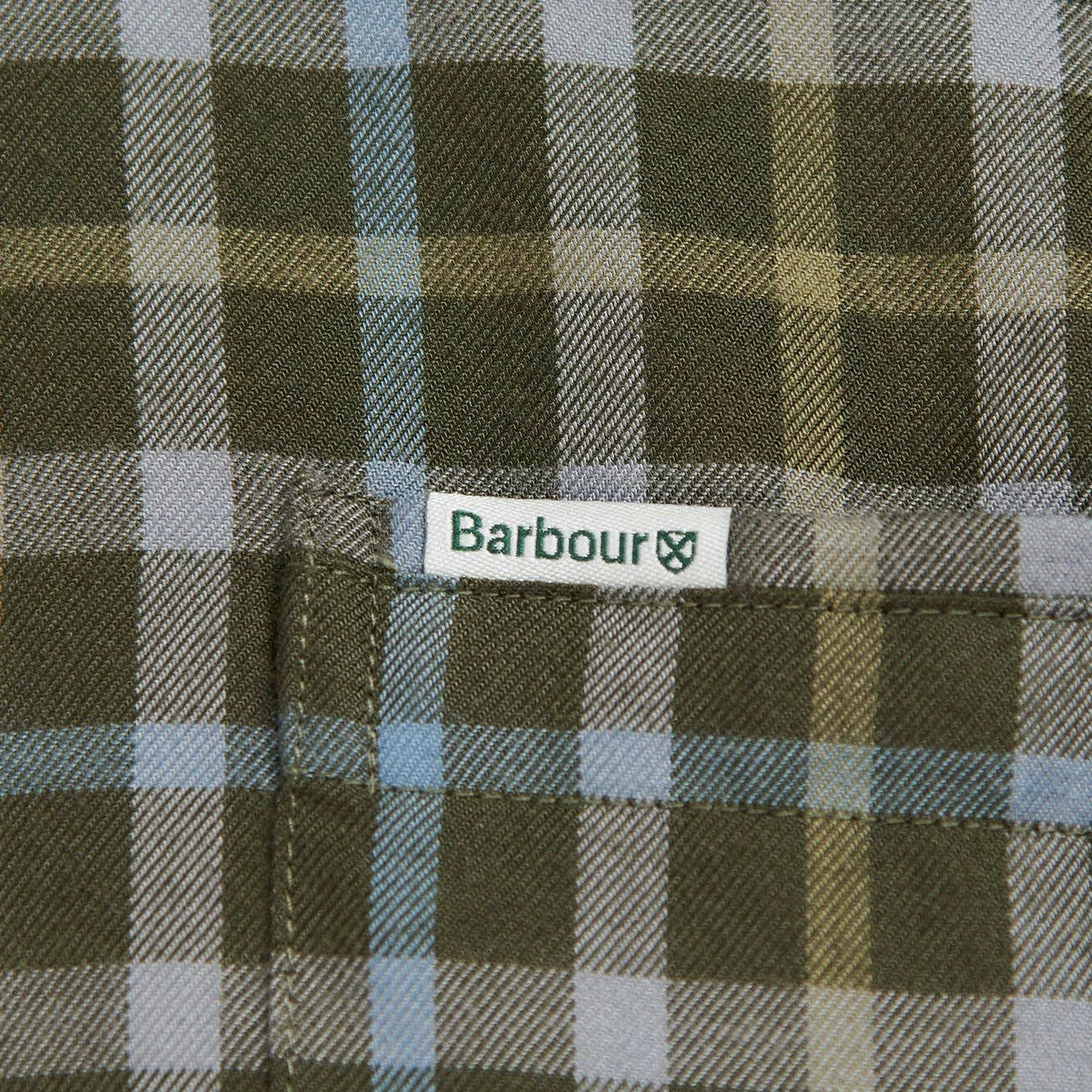 Barbour Coll Thermo Weave Shirt Olive - Image 2