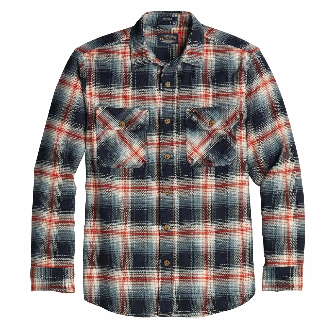Pendleton Burnside Flannel Shirt Navy / Ivory / Red Plaid