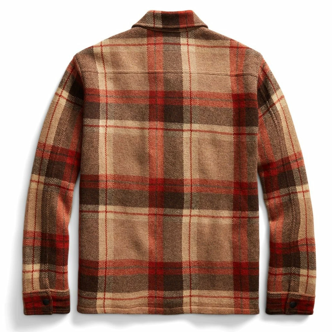 RRL By Ralph Lauren Plaid Wool Workshirt Jumper Orange Tan Multi - Image 2