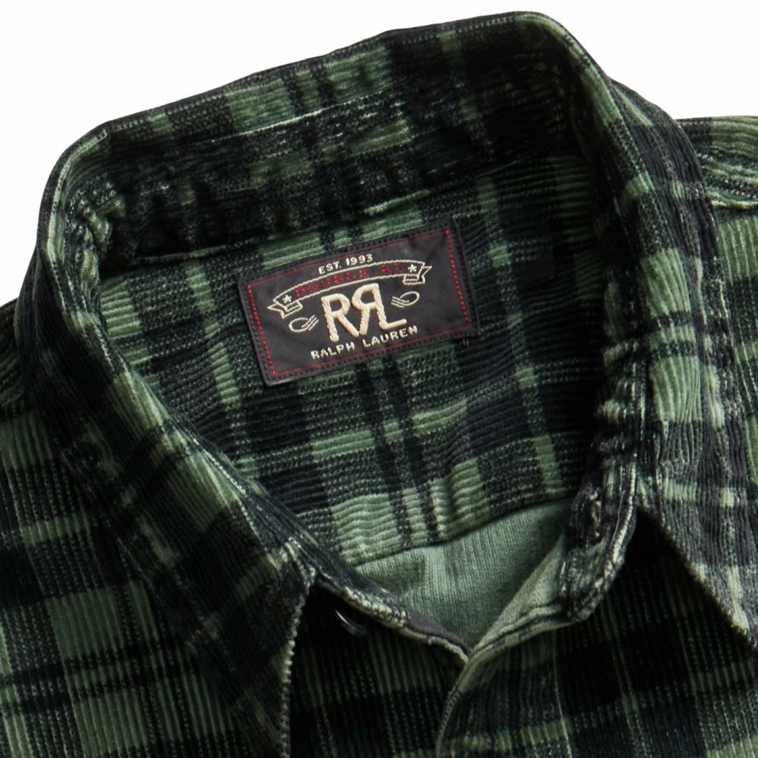 RRL By Ralph Lauren Corduroy Sport Shirt Green / Black - Image 6