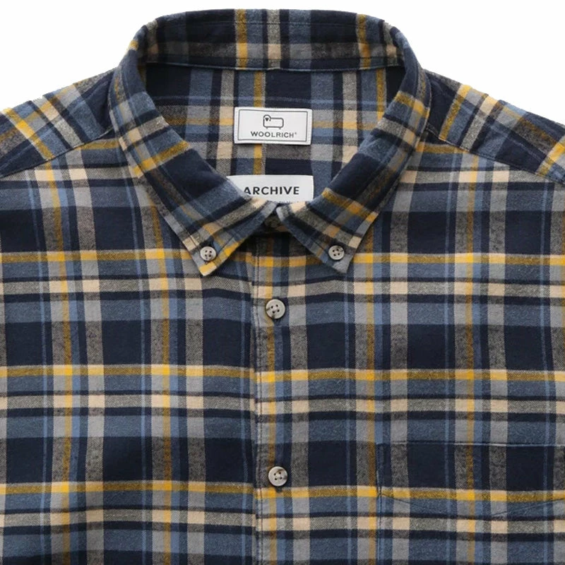 Woolrich Light Flannel Shirt Yellow Check - Image 2