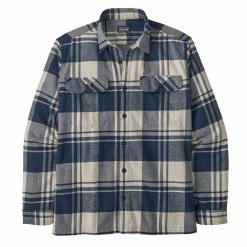 Patagonia Long Sleeve Organic Cotton Midweight Fjord Flannel Shirt Live Oak / Smolder Blue