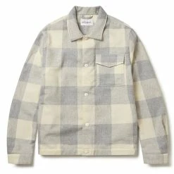 Albam Kennedy Wool Blend Overshirt Ecru