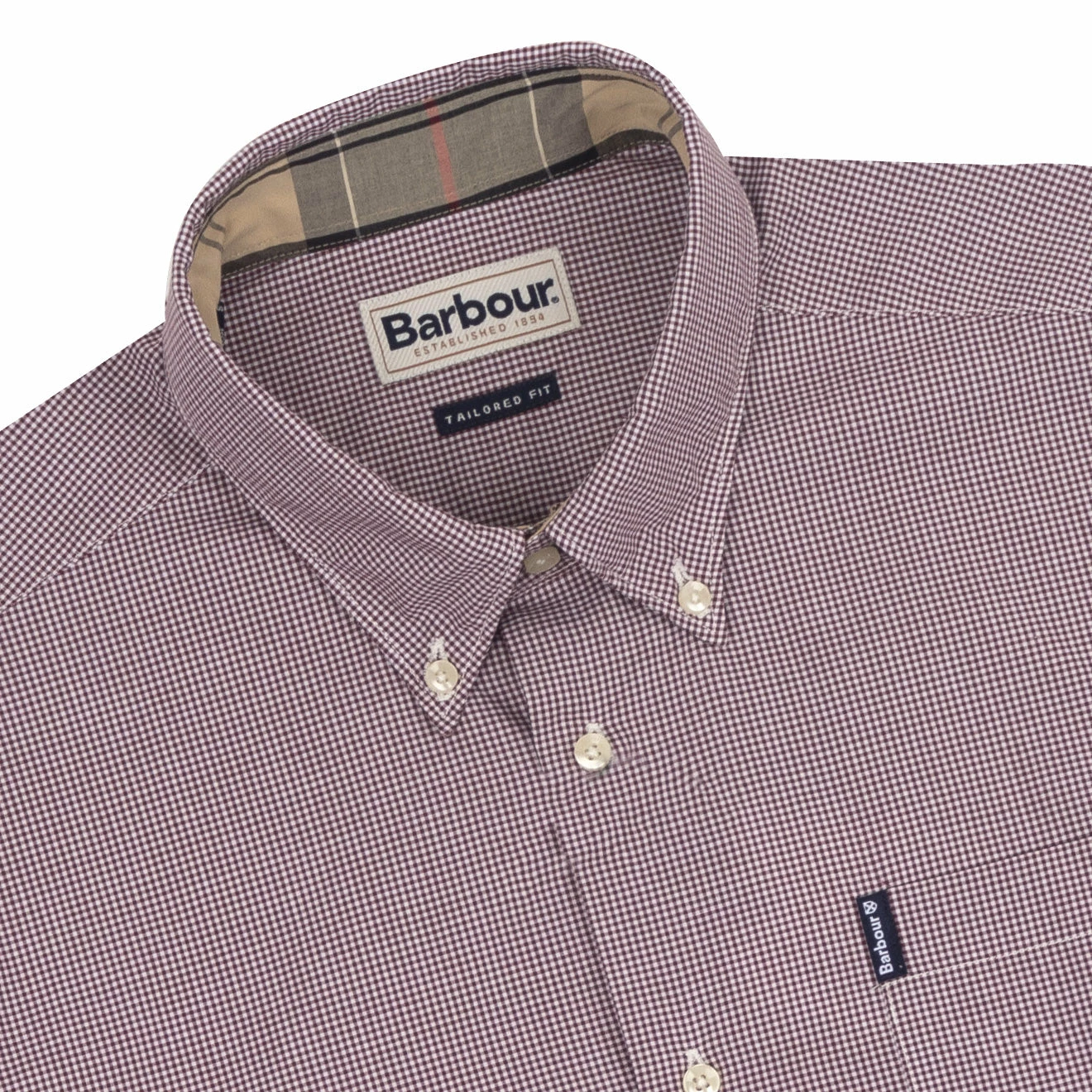 Barbour Gingham 23 Tailored Fit Shirt Red - Image 2