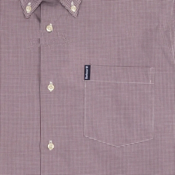 Barbour Gingham 23 Tailored Fit Shirt Red - Image 3
