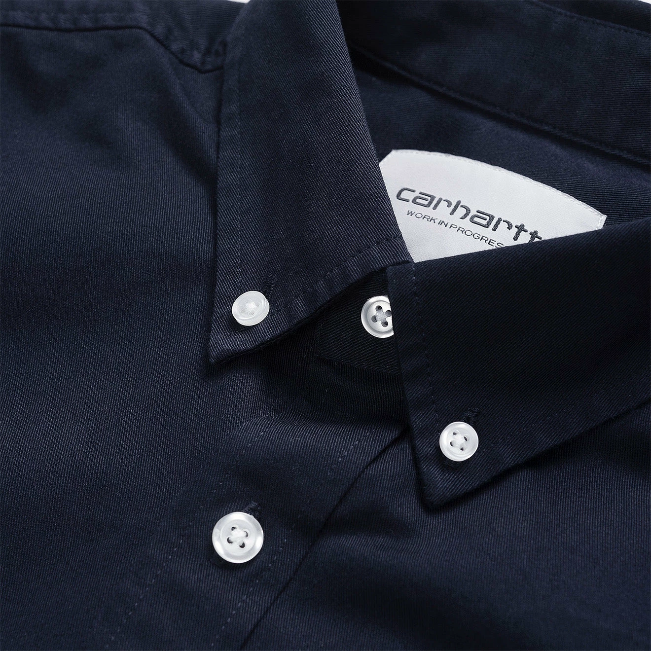 Carhartt WIP L/S Madison Shirt Dark Navy / White - Image 6