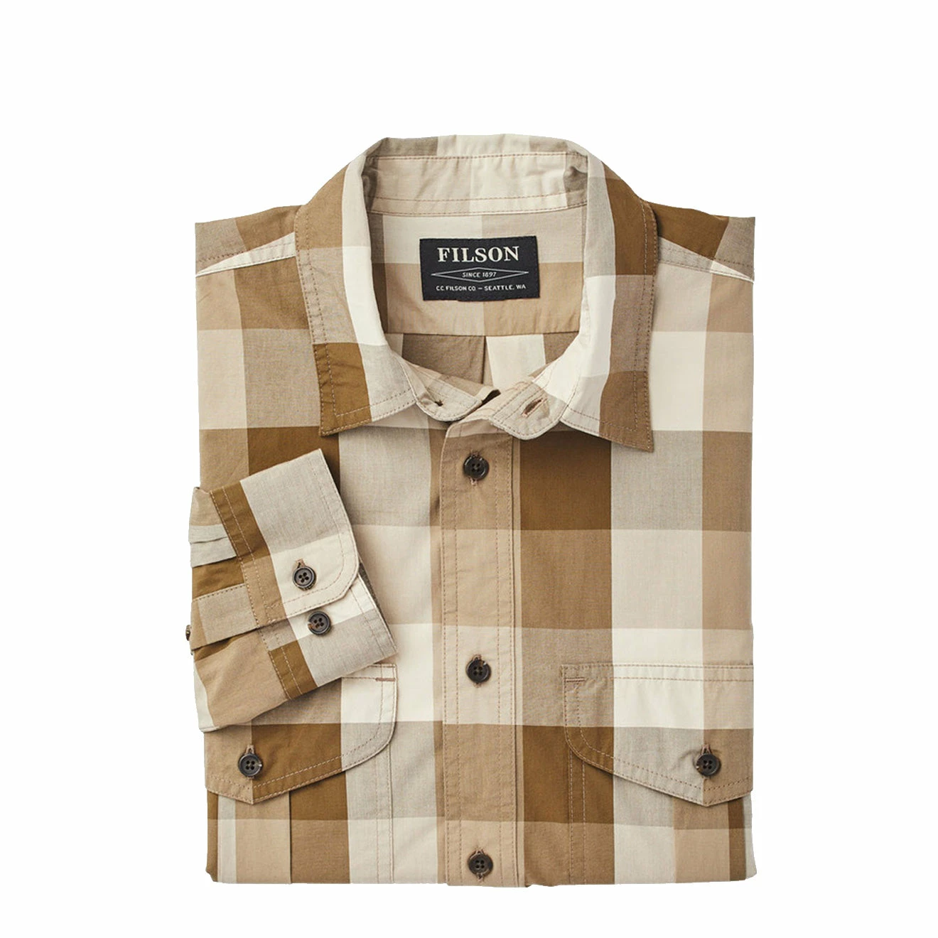 Filson Feather Cloth Shirt Tan Olive Khaki - Image 3