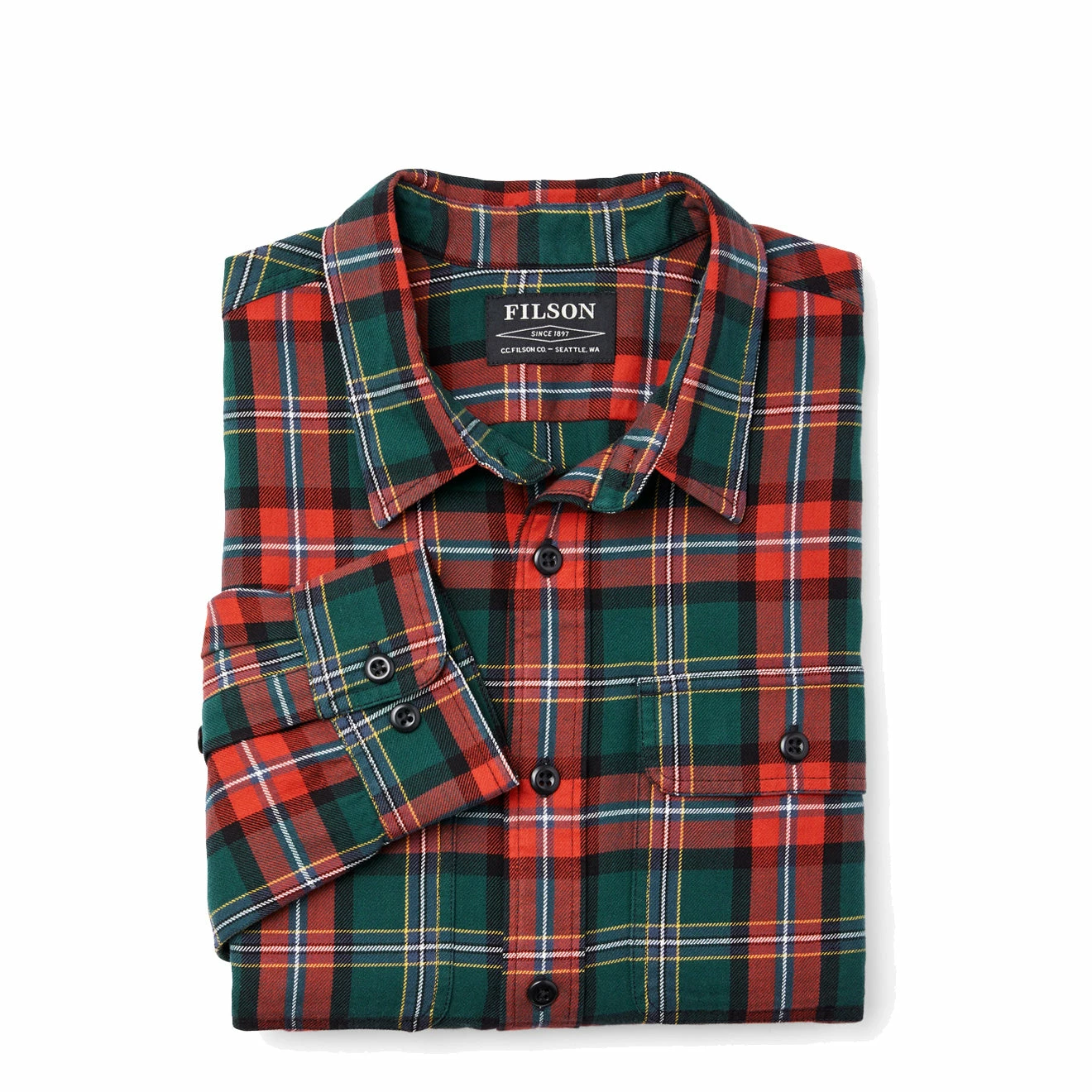 Filson Scout Shirt Green / Red / Black - Image 3