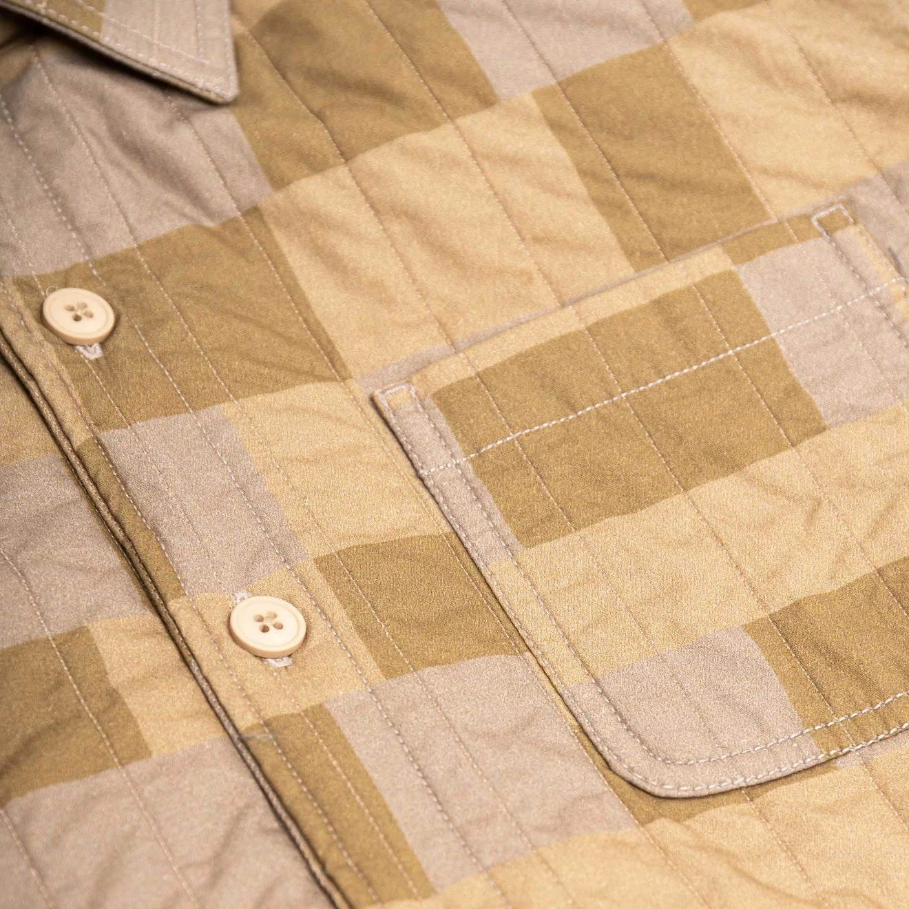 Kestin Quilted Ormiston Shirt Tan - Image 3