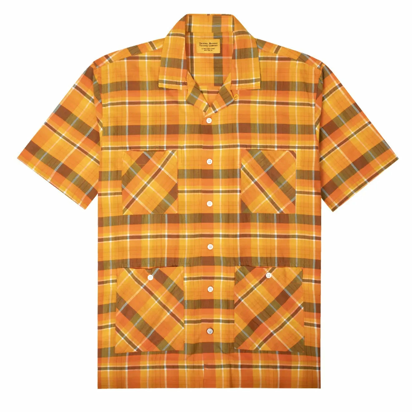 Original Madras Trading Co. No.29 Cuban Collar S/S Shirt Yellow / Orange