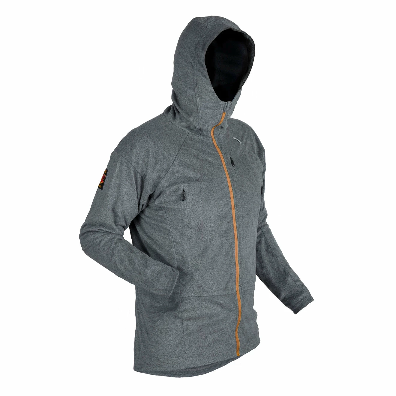 Paramo Enduro Fleece Hoodie Steel Marl / Gold Zips - Image 3