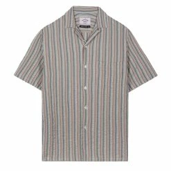 Portuguese Flannel Rugged Stripe SS Shirt Multi Stripe