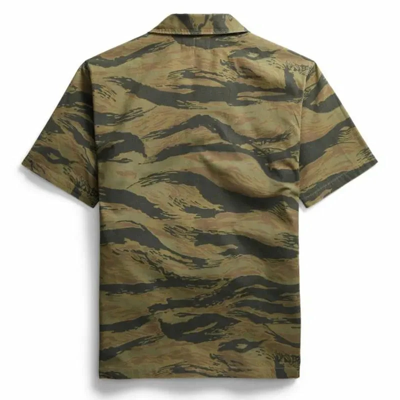 RRL By Ralph Lauren Camo Ripstop Short-Sleeve Overshirt Black / Olive - Image 2
