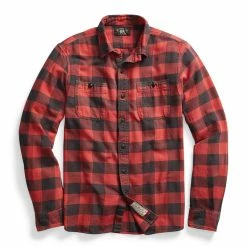 RRL By Ralph Lauren Farrell Workshirt Twill Plaid L/S Red / Black