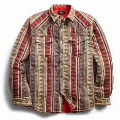 RRL By Ralph Lauren Quilted Jacquard Overshirt Red / Multi