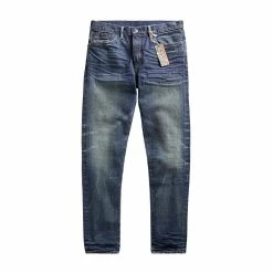 RRL By Ralph Lauren Slim Narrow Fit Stretch Denim Blue