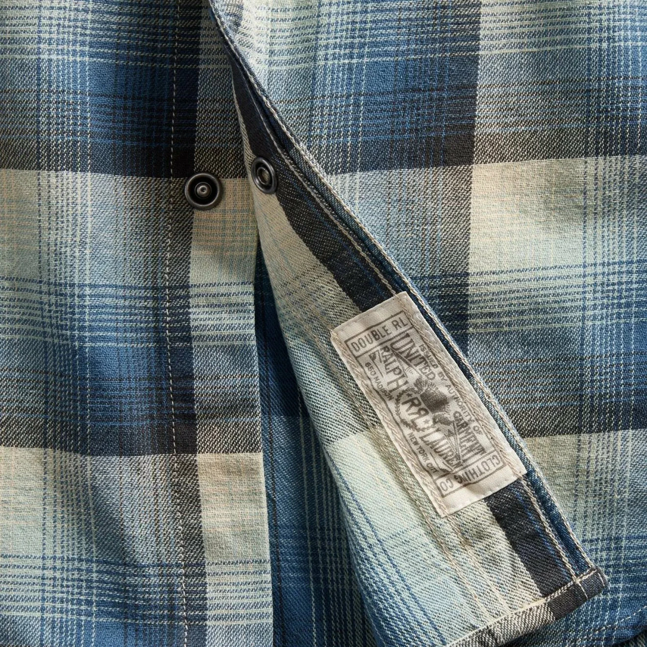 RRL By Ralph Lauren Wrangler LS Sport Shirt Blue - Image 5