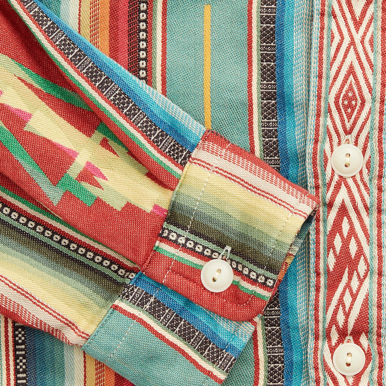 RRL By Ralph Lauren Jacquard Workshirt Red / Multi - Image 4