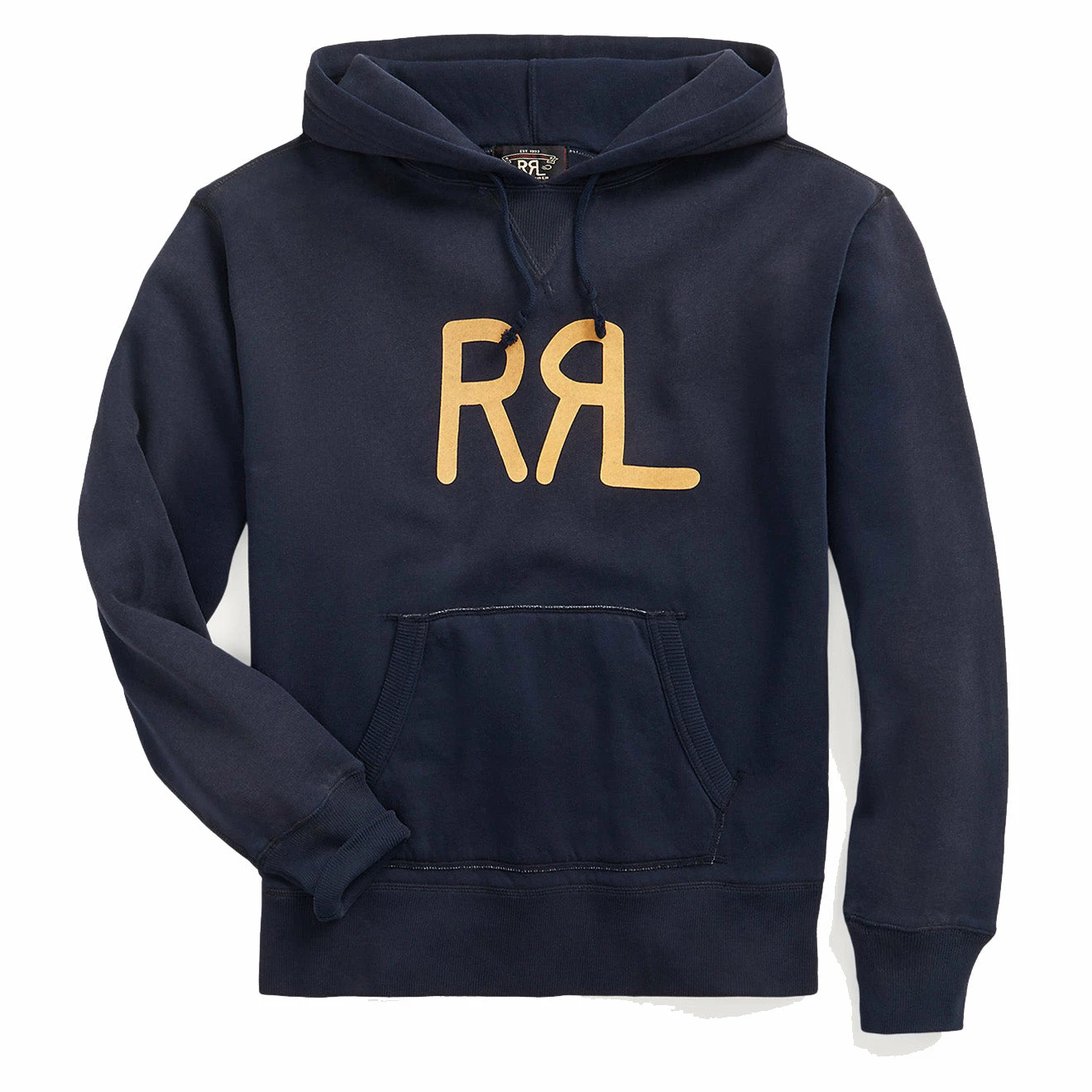 RRL By Ralph Lauren Logo Fleece Hoodie Faded Navy