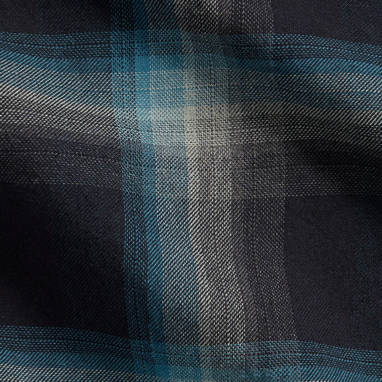 RRL By Ralph Lauren Plaid Jaspe Twill Camp Workshirt Black/Blue - Image 4