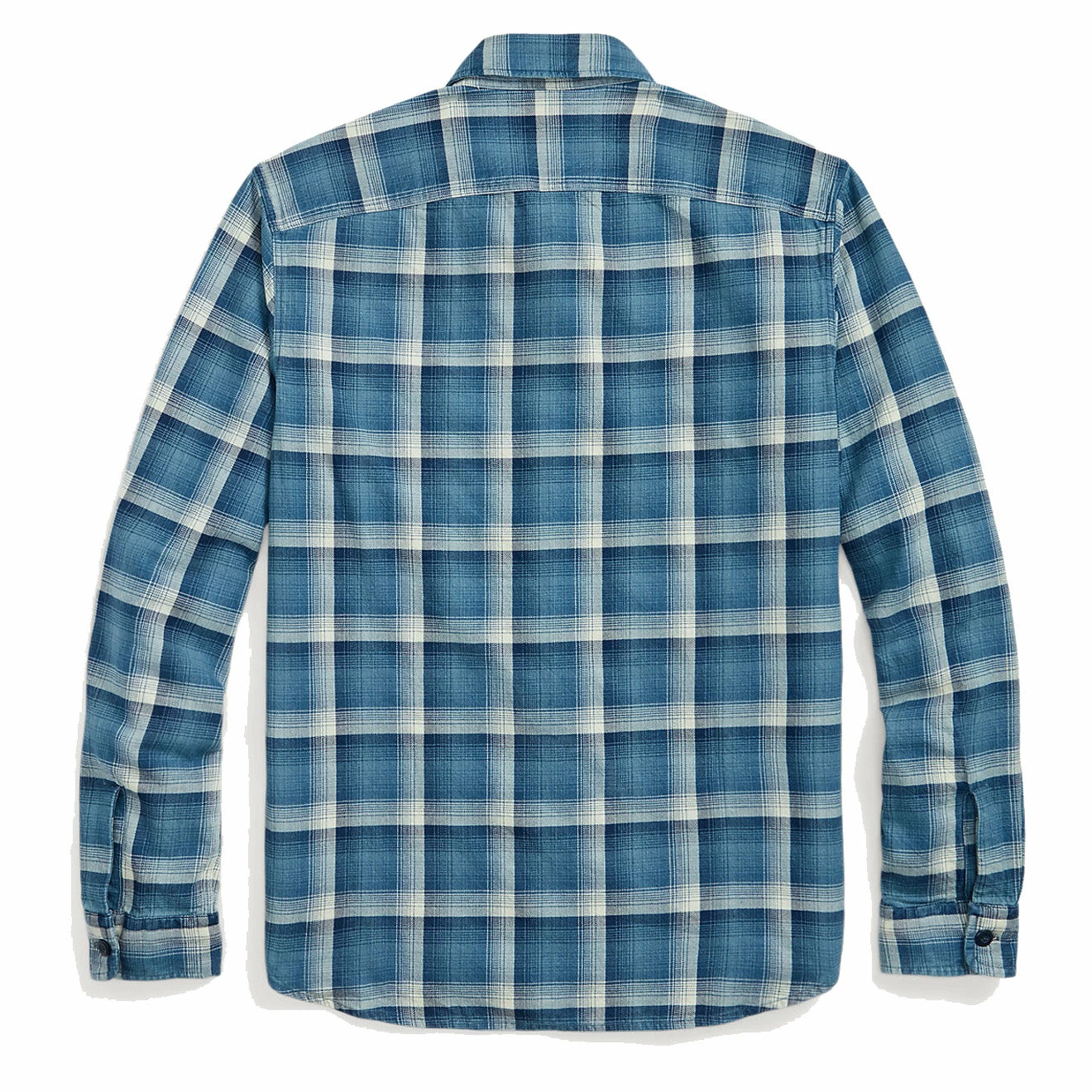 RRL By Ralph Lauren Plaid Twill Workshirt Indigo / Cream - Image 2