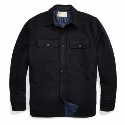 RRL By Ralph Lauren Quilted Wool Melton Overshirt Navy / Blue
