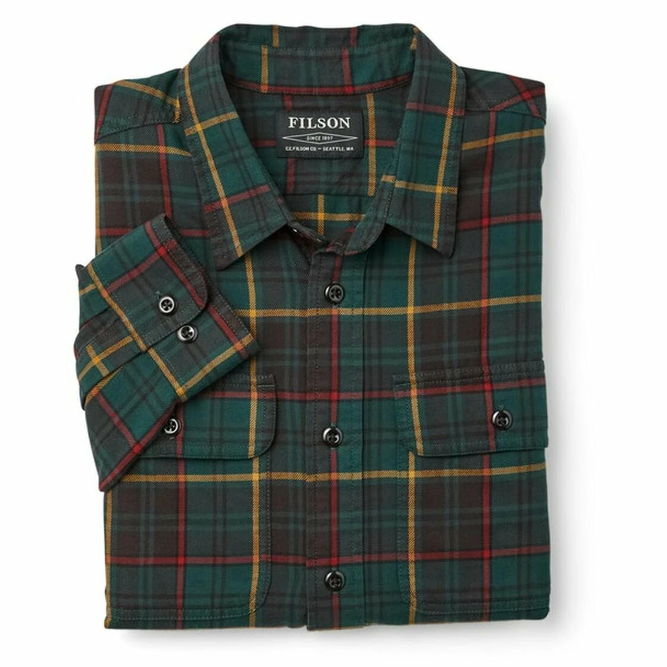 Filson Scout Shirt Green / Brown - Image 3