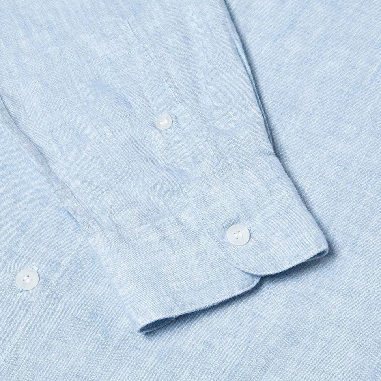 Sunspel Linen Shirt Light Blue Melange - Image 3