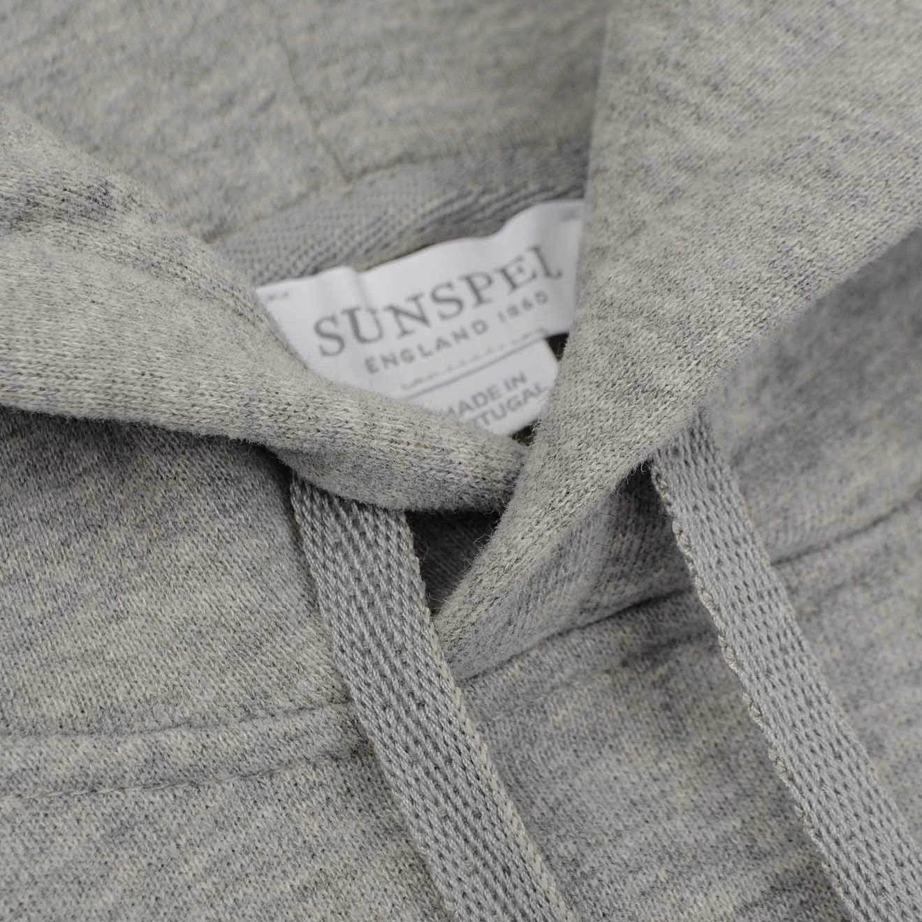 Sunspel Loopback Overhead Hoody Grey Melange - Image 3