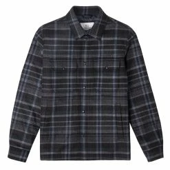 Woolrich Alaskan Wool Check Overshirt Blue Check